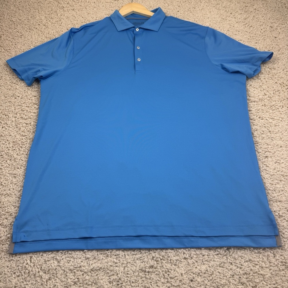 NWT Johnnie-O Birdie Performance Polo Mens XL Blue Golf Shirt UPF 50 Stretch